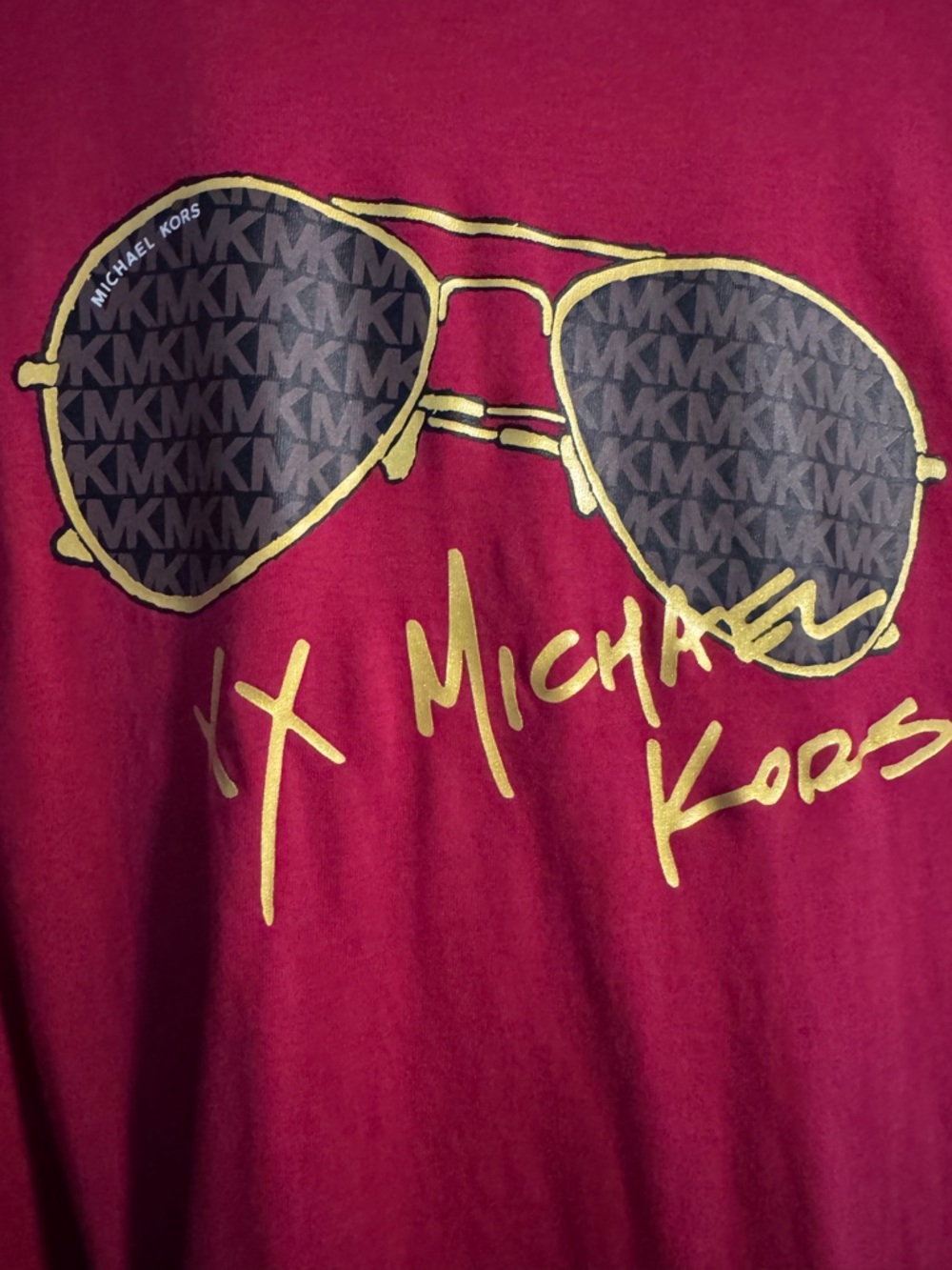 Michael Kors Fuchsia Tee with Yellow Sunglasses Graphic - Picture 3 of 4